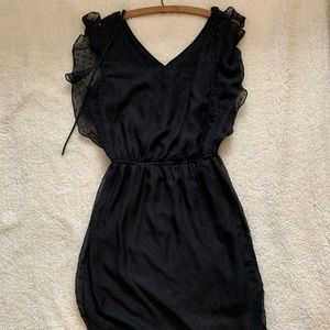 Medina Frilly Black Dress, Size S
